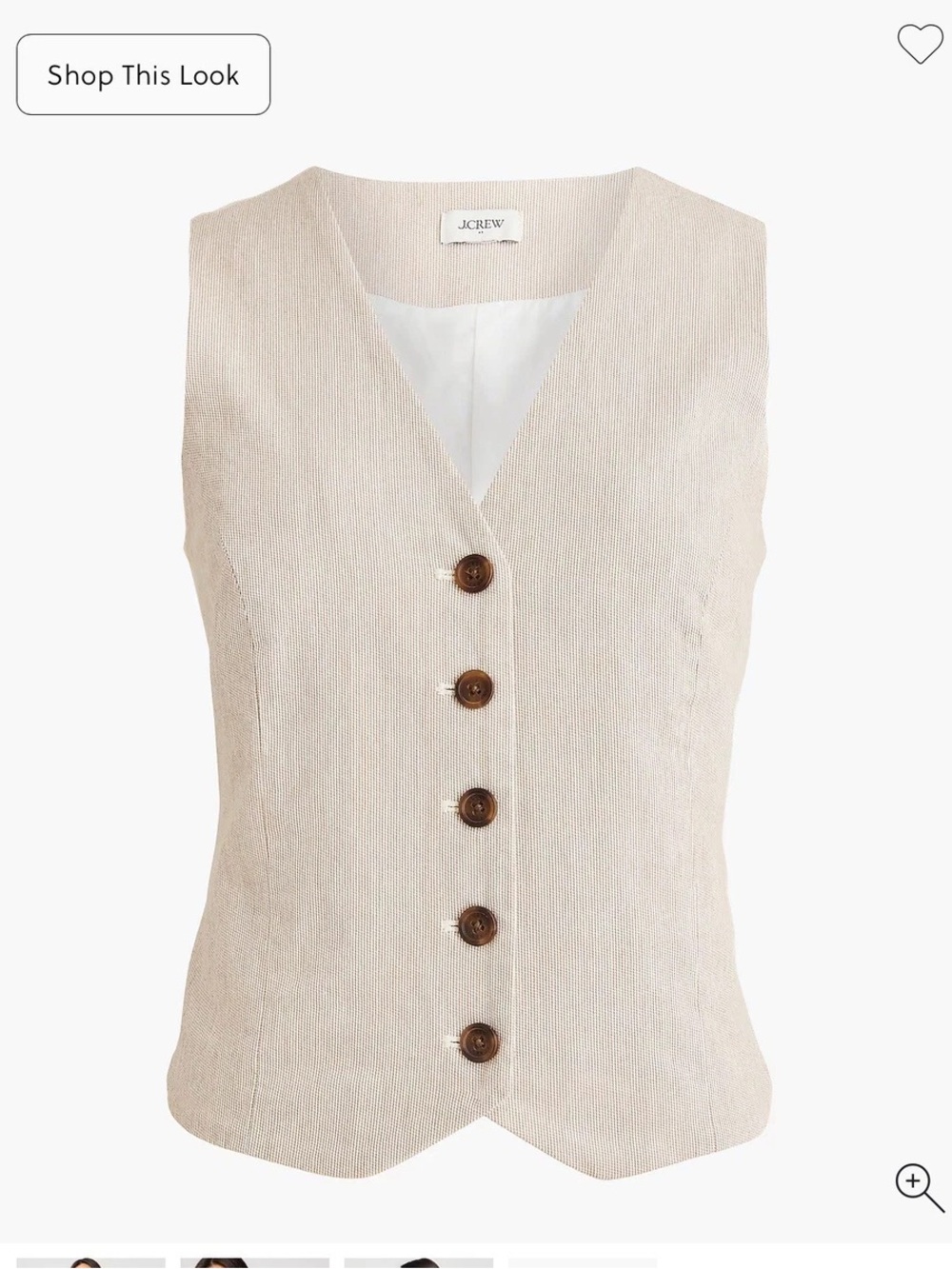 J. Crew Beige-Cream Textured Sleeveless Vest